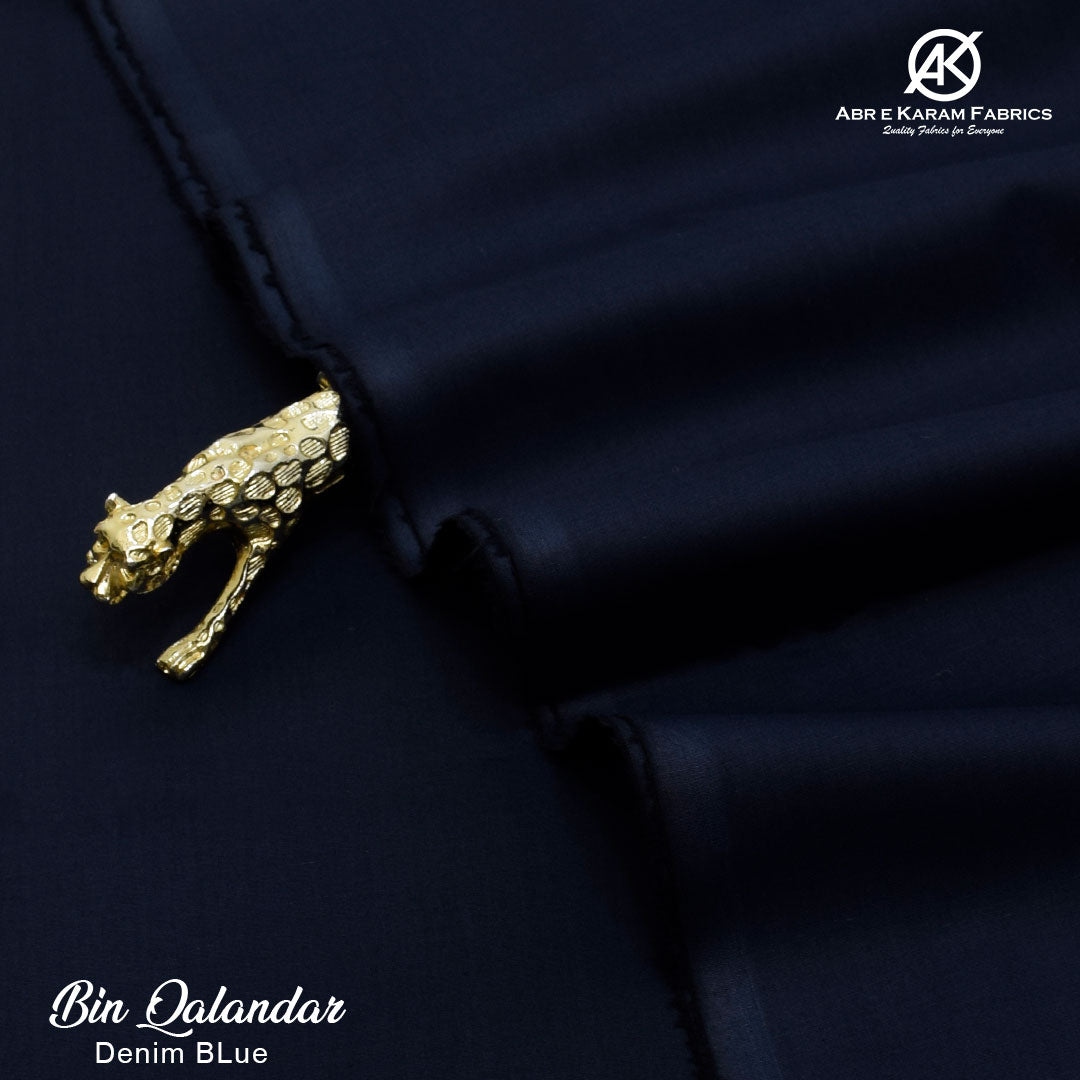 BIN QALANDAR-Soft Cotton BQ-Denim Blue by Abr-e-Karam