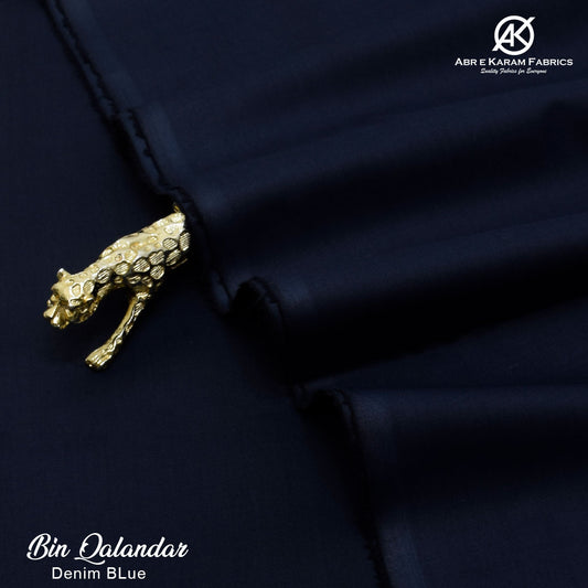BIN QALANDAR-Soft Cotton BQ-Denim Blue by Abr-e-Karam