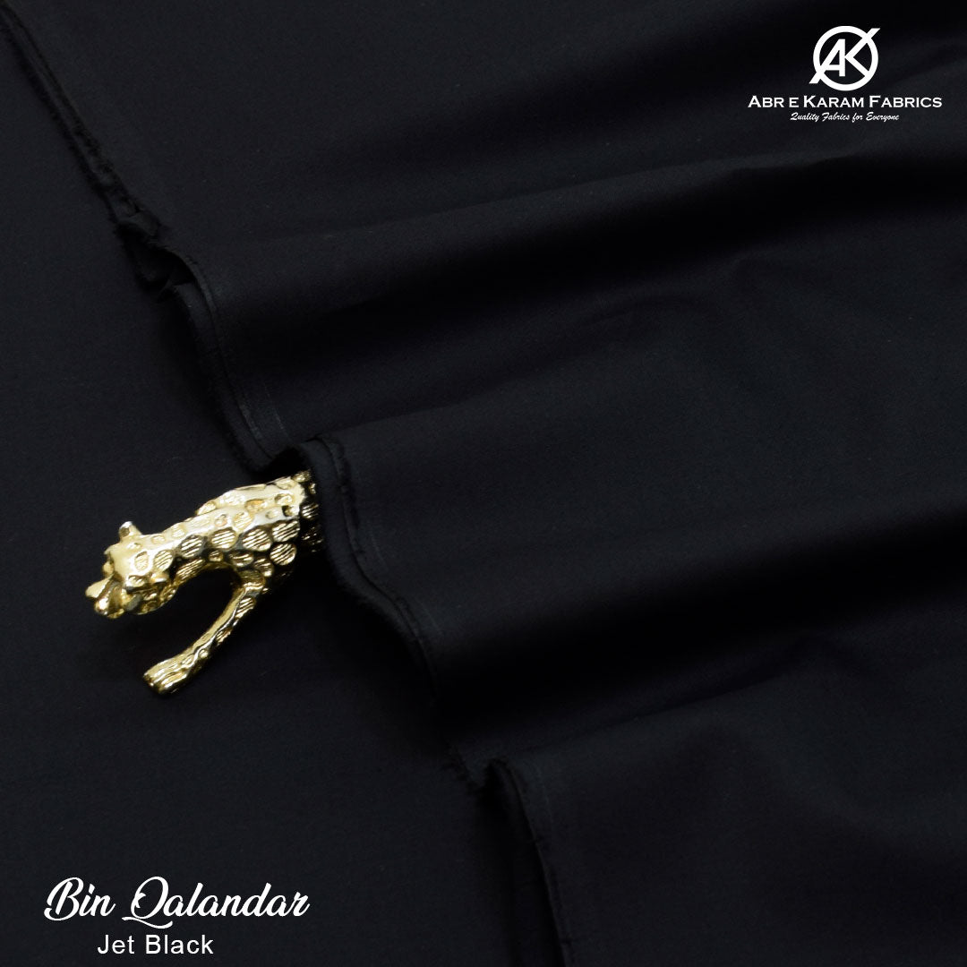 BIN QALANDAR-Soft Cotton BQ-Jet Black by Abr-e-Karam