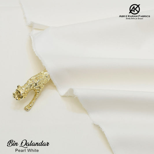 BIN QALANDAR-Soft Cotton BQ-Pearl White by Abr-e-Karam