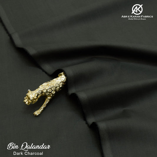 BIN QALANDAR-Soft Cotton BQ-Dark Charcoal by Abr-e-Karam
