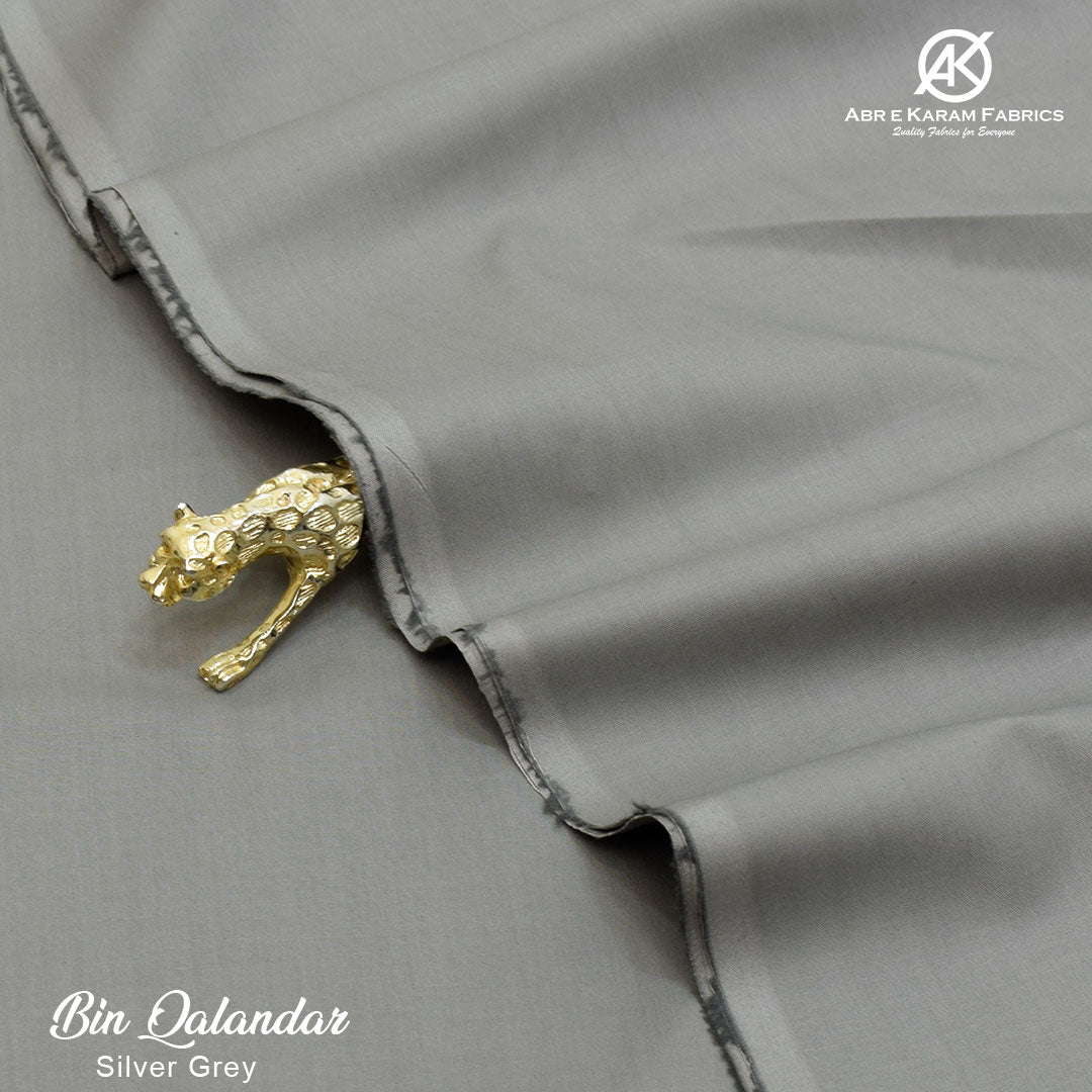 BIN QALANDAR-Soft Cotton BQ-Silver Grey by Abr-e-Karam