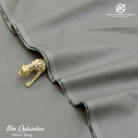 BIN QALANDAR-Soft Cotton BQ-Silver Grey by Abr-e-Karam